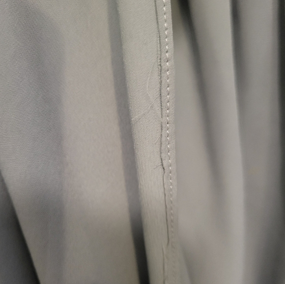 Show Me Your Mumu Kendall Maxi Dress V Neck Slit Blouson Silver Sage Blue Large - Picture 10 of 12